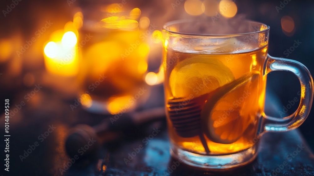 Cozy Winter Evening Tea with Lemon Cozy Winter Evening Tea with Lemon