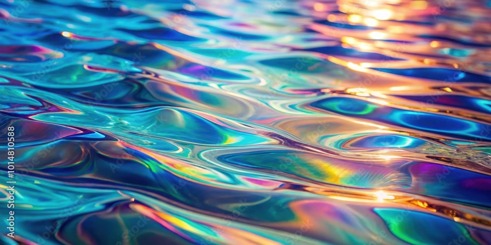 Holographic water texture background with colorful iridescent reflections , holographic, water, texture, background Holographic water texture background with colorful iridescent reflections , holographic, water, texture, background