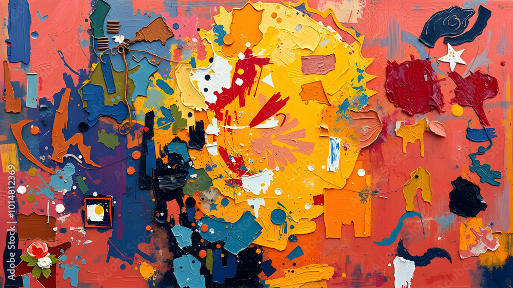 Fototapeta premium Artifical Intelligence generated abstract colorful background. AI generated image.