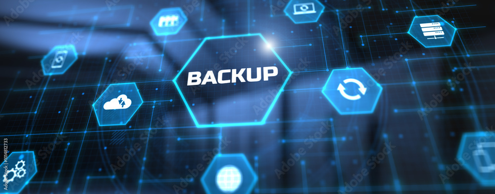 Data backup information protection cyber security concept on virtual screen. Data backup information protection cyber security concept on virtual screen.