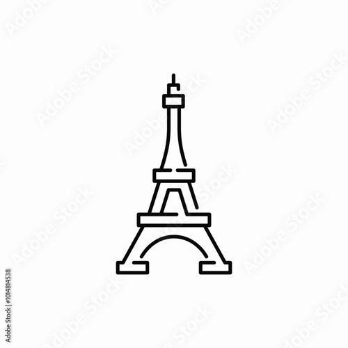 eiffel tower icon sign vector