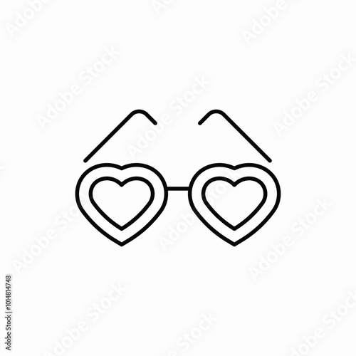 hearth eyeglasses icon sign vector