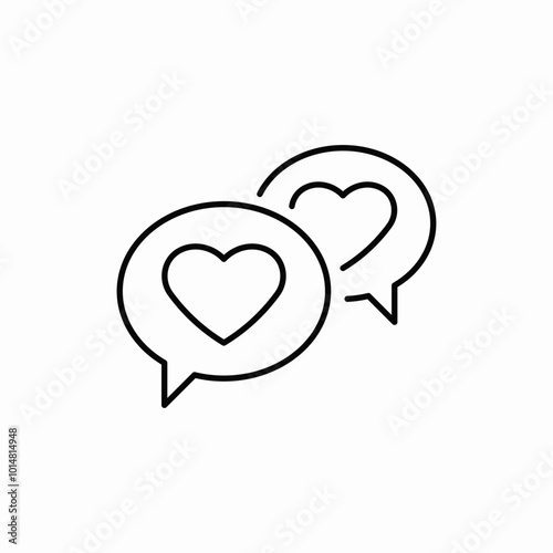 love chat bubble icon sign vector