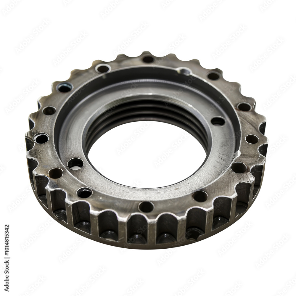 Industrial Mechanical Component with Gear Teeth and Groove Design
