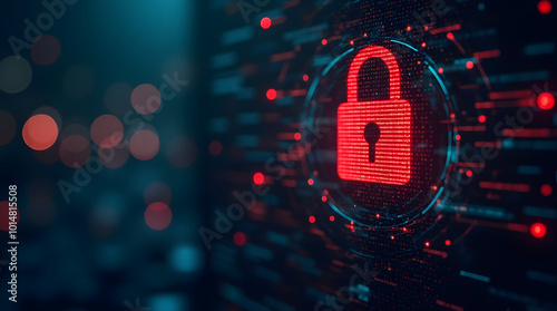 Hacker attack. Security breach, system hacked, internet cyber attack alert with red broken padlock, cybersecurity