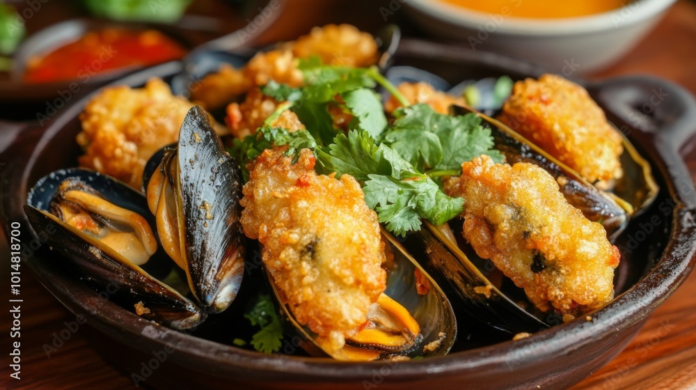 Crispy Shellfish Appetizer with Fresh Herbs Crispy Shellfish Appetizer with Fresh Herbs