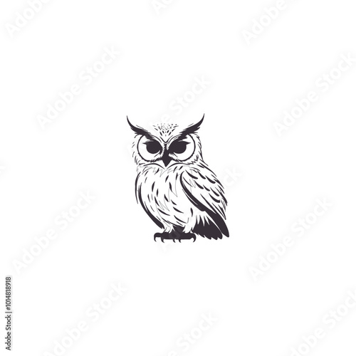 Owl silhouettes, Barn owl silhouette, Owl silhouettes vector illustration, Owl clipart, Owl silhouette vector art isolated white background