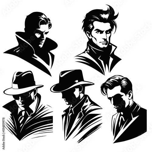 Set of silhouettes
