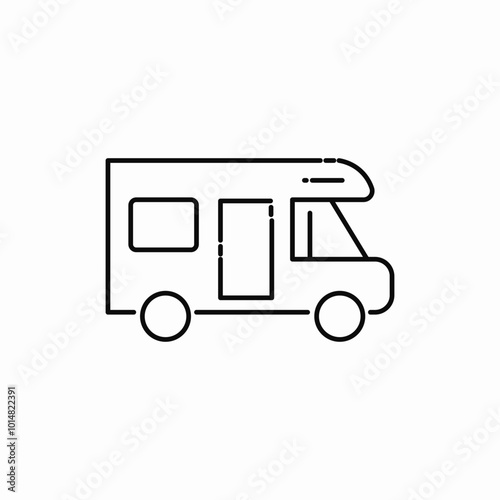 caravan tranport camp icon sign vector