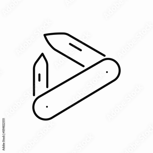 knife open pocket icon sign vector