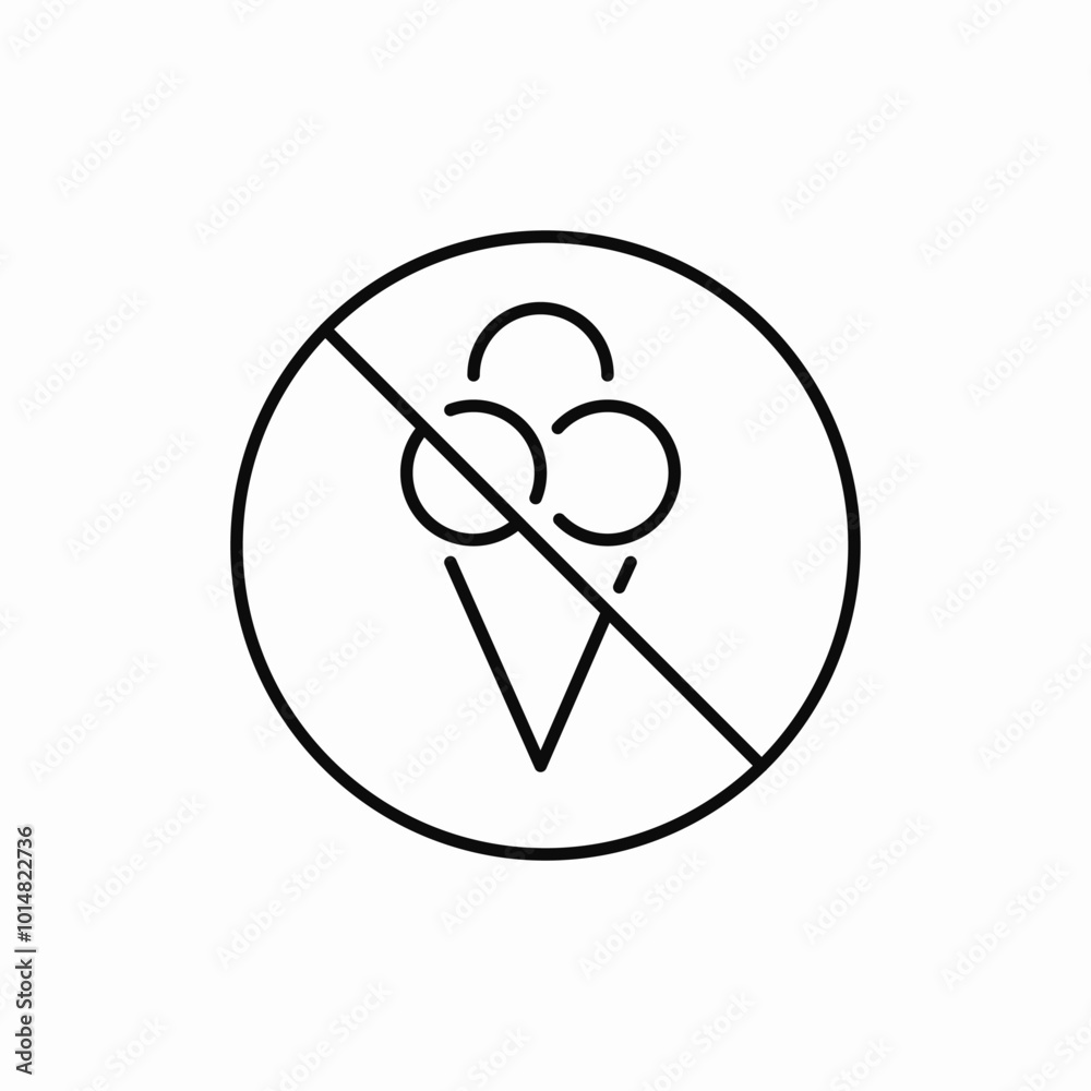 prohibited ice cream icon sign vector prohibited ice cream icon sign vector