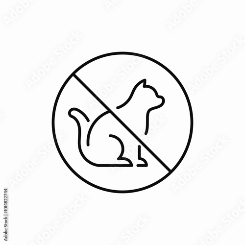 prohibited pet icon sign vector