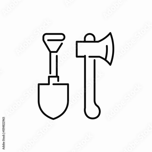 showel and ax icon sign vector