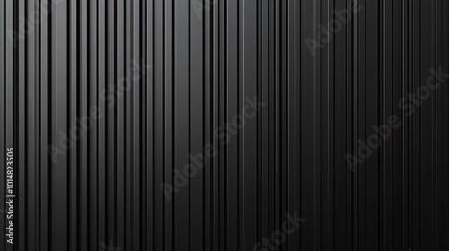 A sleek and minimalistic close-up of a dark, vertical corrugated metal surface with textured ridges. The even lighting emphasizes the industrial and modern aesthetic.