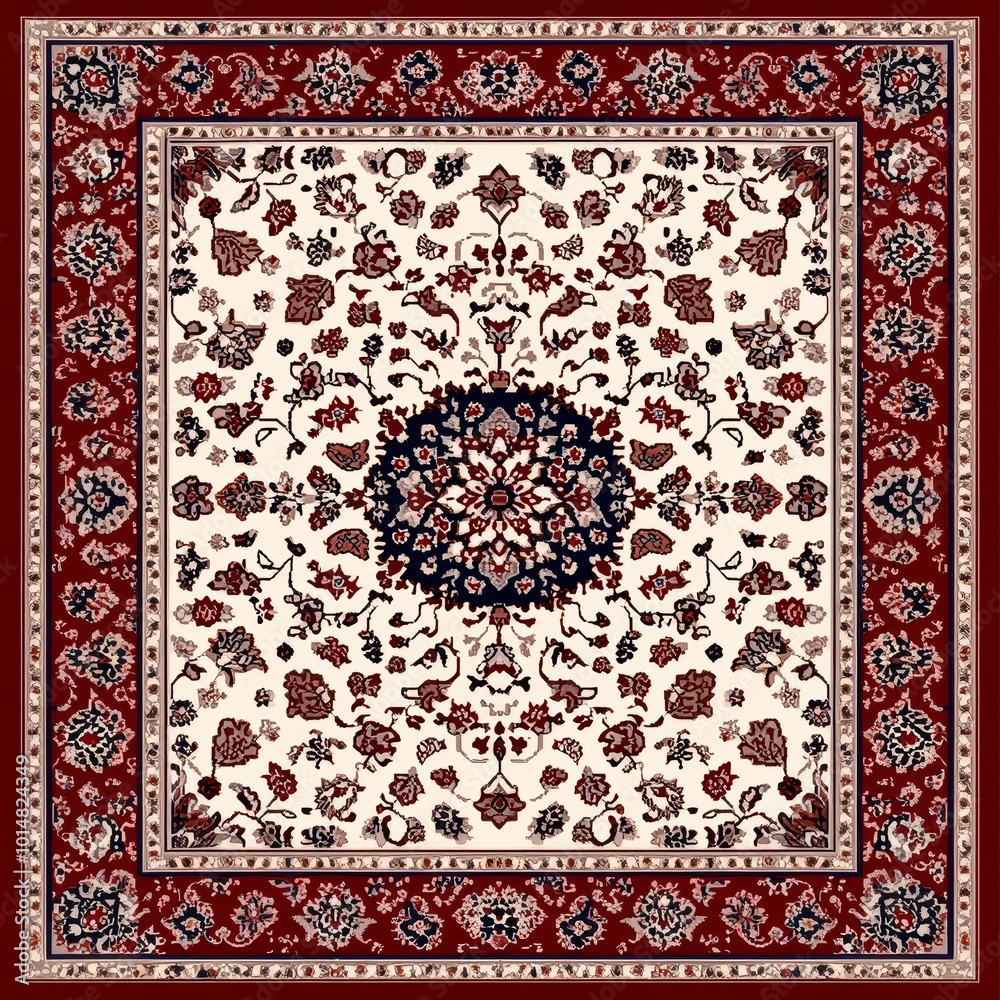 Highlight the intricate design of a Persian rug Highlight the intricate design of a Persian rug