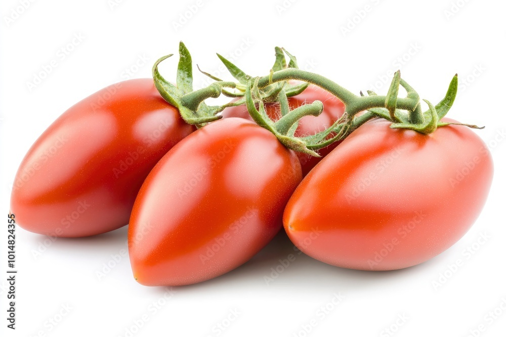 Italian, San Marzano, Plum or Roma Tomatoes isolated on white background including clipping path - generative ai Italian, San Marzano, Plum or Roma Tomatoes isolated on white background including clipping path - generative ai