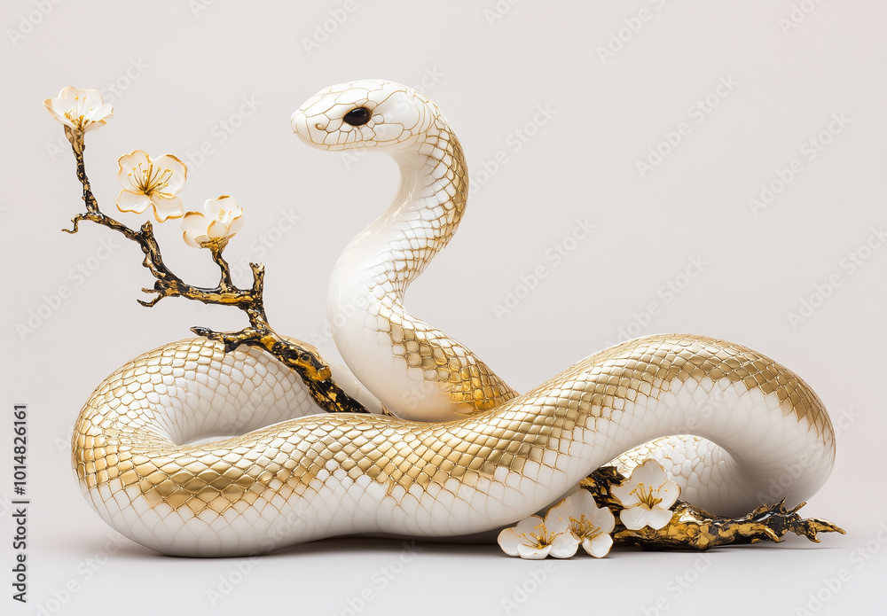 Fototapeta premium 年賀状素材 巳年 へび