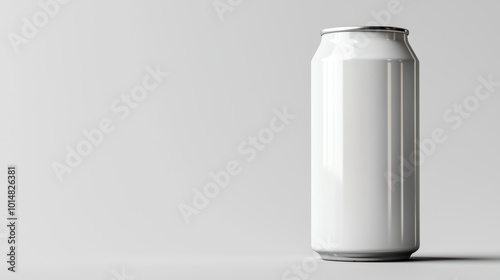 Minimalist White Tin Can for Beverage Packaging