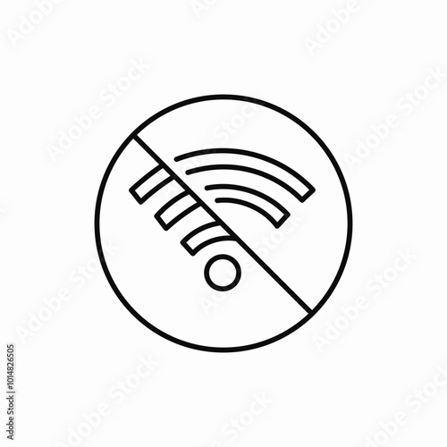 prohibited wifi wireless icon sign vector