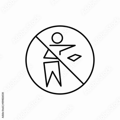 prohibited trush icon sign vector