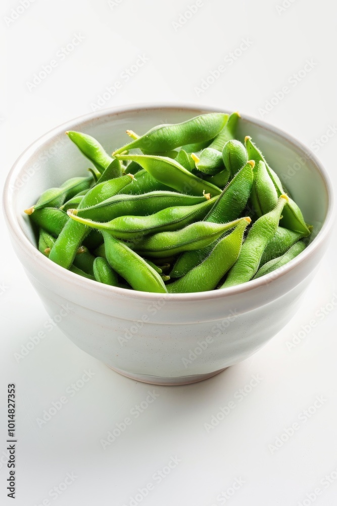 A bowl of green beans sits on a table, ready to be enjoyed A bowl of green beans sits on a table, ready to be enjoyed