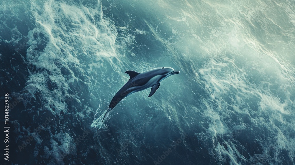 Obraz premium Dolphin Leaping in Ocean