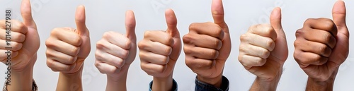 Diverse Hands Giving Thumbs Up, Success and Teamwork