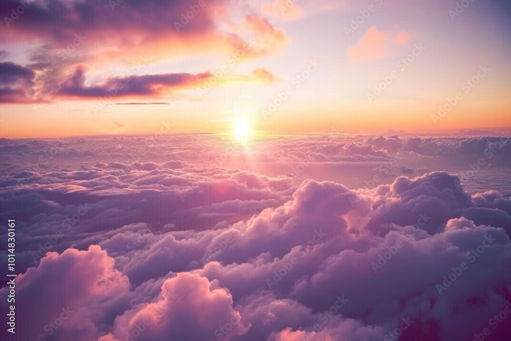 A beautiful sunset scene with clouds in the sky A beautiful sunset scene with clouds in the sky