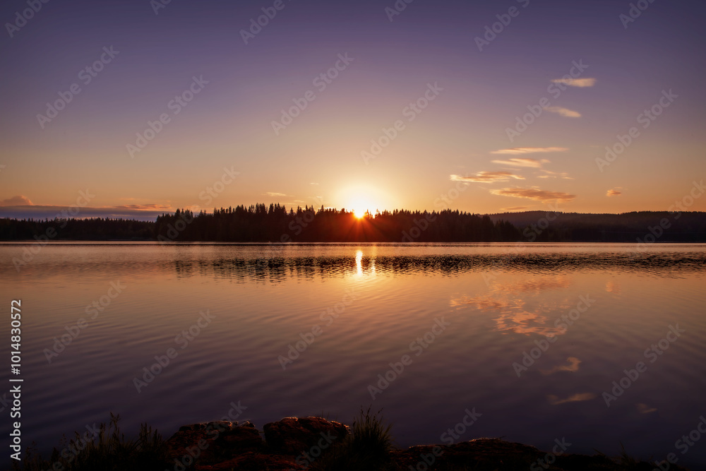 sunset over the lake sunset over the lake