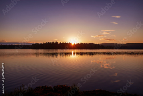 sunset over the lake