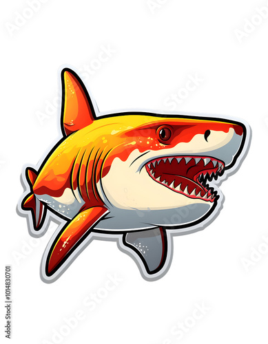 CARTOON OF A SHARK WITHOUT BACKGROUND photo