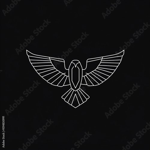 Minimalist Line Art Eagle Illustration photo