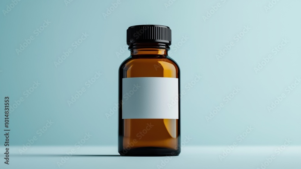 Empty Glass Bottle Mockup for Label Design Empty Glass Bottle Mockup for Label Design