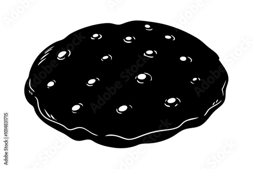 Cookie black icon vector, Cookies biscuit vector symbol