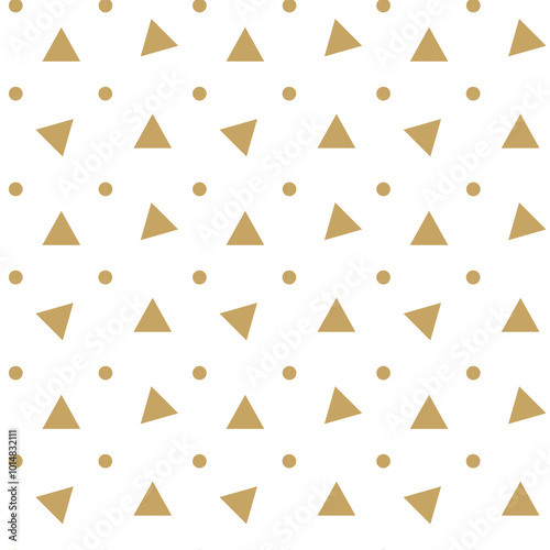 Free Download Abstract geometric pattern with triangle, lines and stripes on white background. A seamless vector background. Graphic modern pattern. White and gold pattern. - GFXLoad