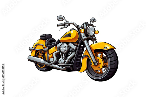 Motorcycle with chrome accents and a black seat. Suitable for showing off vintage motorcycles and motorbike themed designs. Generative AI