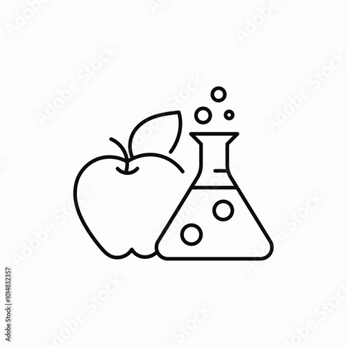 apple and flask icon sign vector