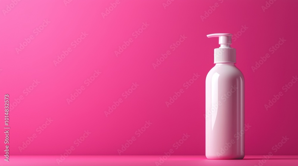 Simple Pink Plastic Squeeze Bottle on Bright Background Simple Pink Plastic Squeeze Bottle on Bright Background