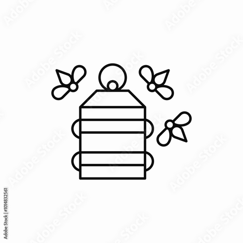 beehive honey icon sign vector