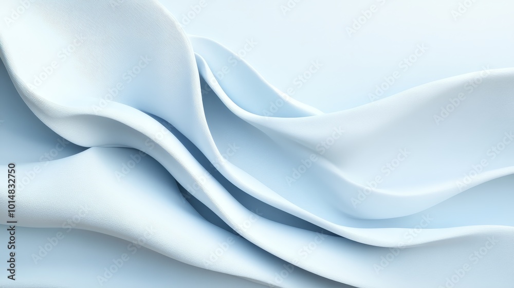 Obraz premium A soft, flowing fabric in light blue tones creates a serene and calming visual effect.