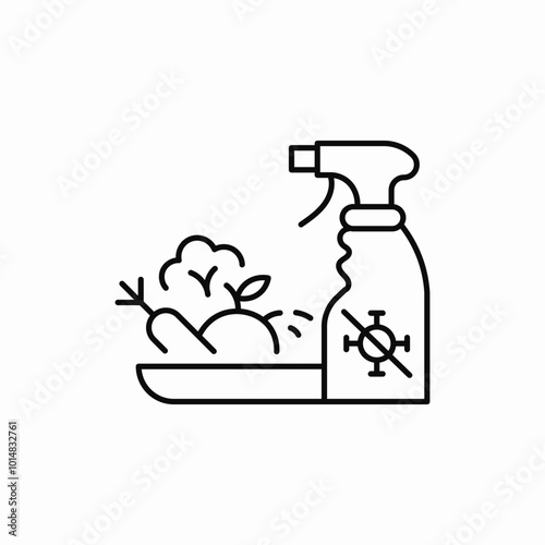 fruit vegetable washer spray icon sign vector
