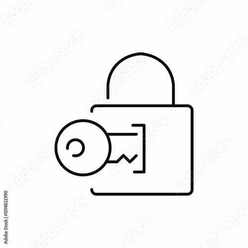 key lock icon sign vector