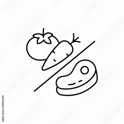 vegetable and meat icon sign vector