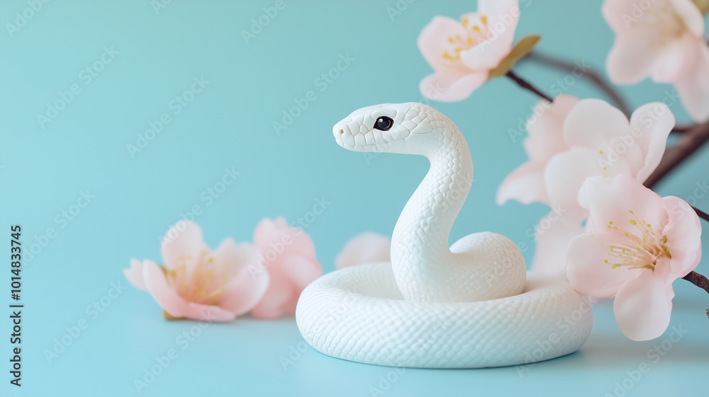 Fototapeta premium 年賀状素材 巳年 へび