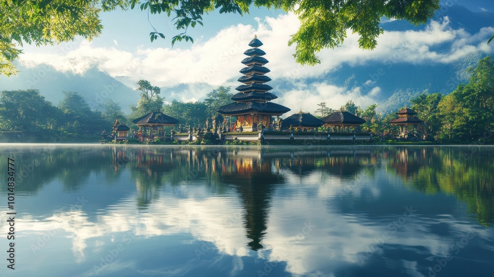 Temple Reflection in the Calm Lake Temple Reflection in the Calm Lake