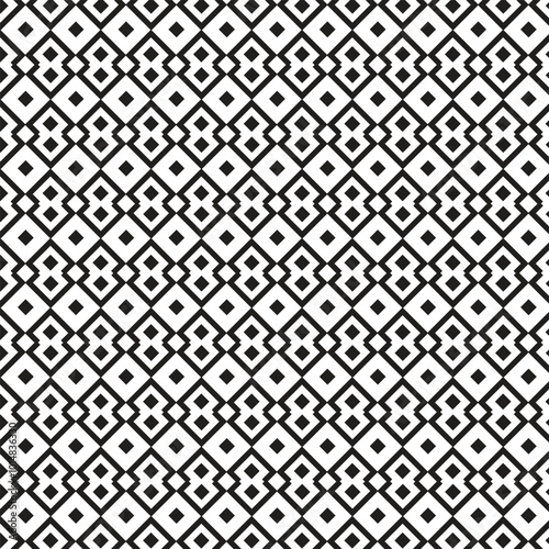 Geometrical black and white square seamless pattern.