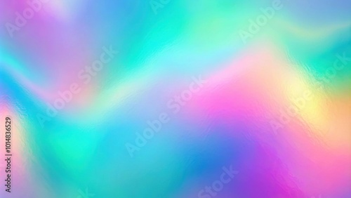 Holographic pastel gradient with light soft pink, purple, and teal colors transitioning on a multicolored background