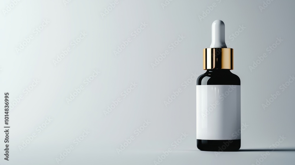 Isolated Serum Bottle with Dropper on White Background Isolated Serum Bottle with Dropper on White Background