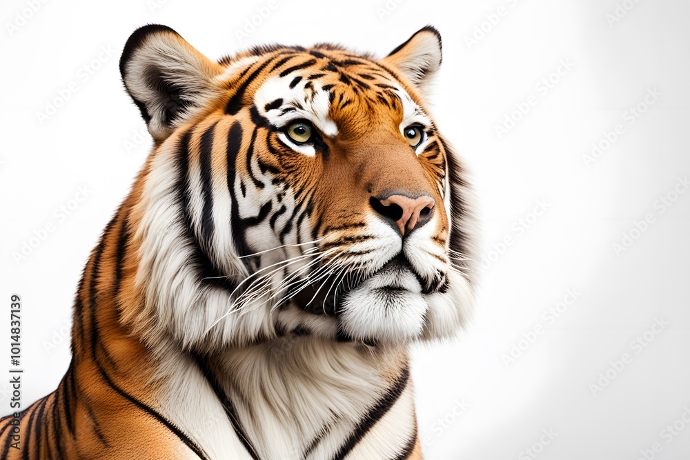 Bengal tiger on white background, AI Generated Bengal tiger on white background, AI Generated