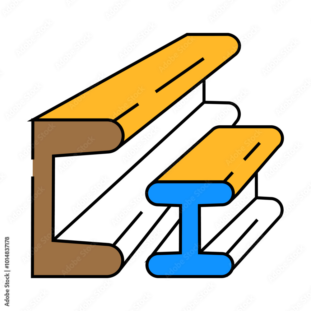 metal construction material line icon vector. metal construction material sign. isolated symbol illustration metal construction material line icon vector. metal construction material sign. isolated symbol illustration